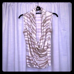 Beige and white striped blouse